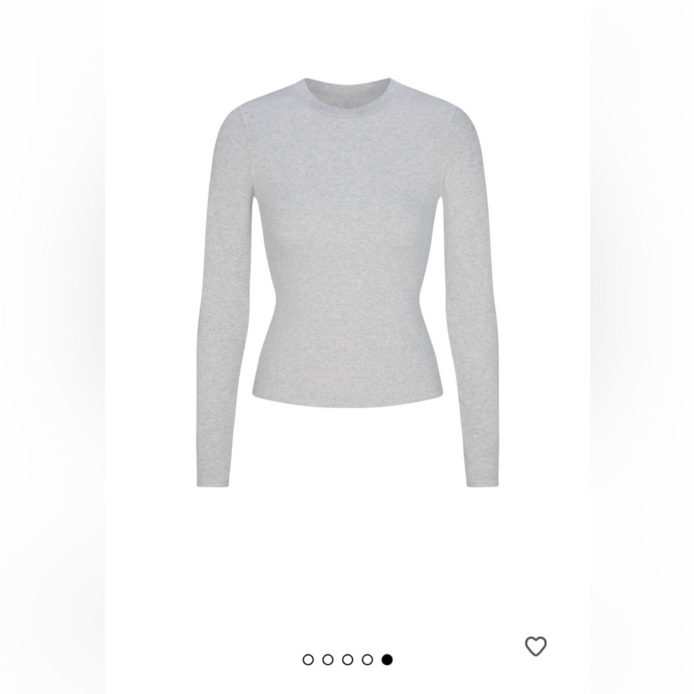 SKIMS cotton ribbed long sleeve - light heather grey